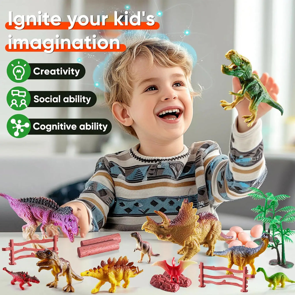 Dinosaur Toy Set for Kids - 46 Pcs Perfect for Imaginative Play