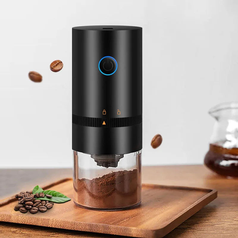 Portable USB Rechargeable Burr Coffee Grinder with Adjustable Settings