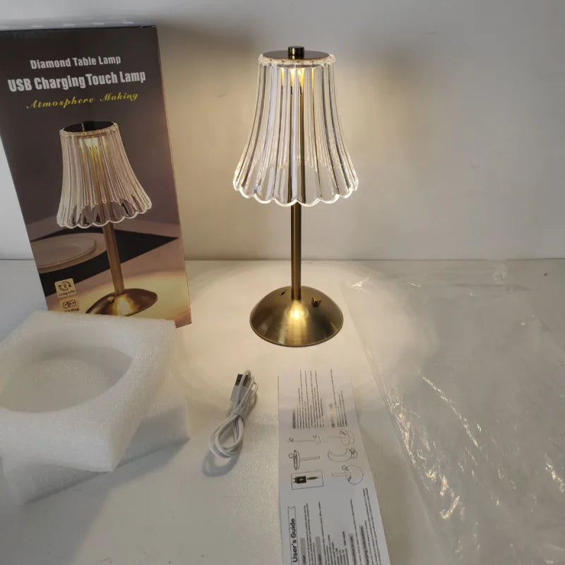 Modern Minimalist LED Table Lamp - Rechargeable and Dimmable Night Light
