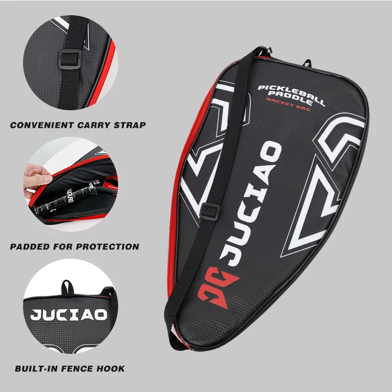 JUCiAO Premium PU Leather Pickleball Paddle Cover - All Sizes Fit