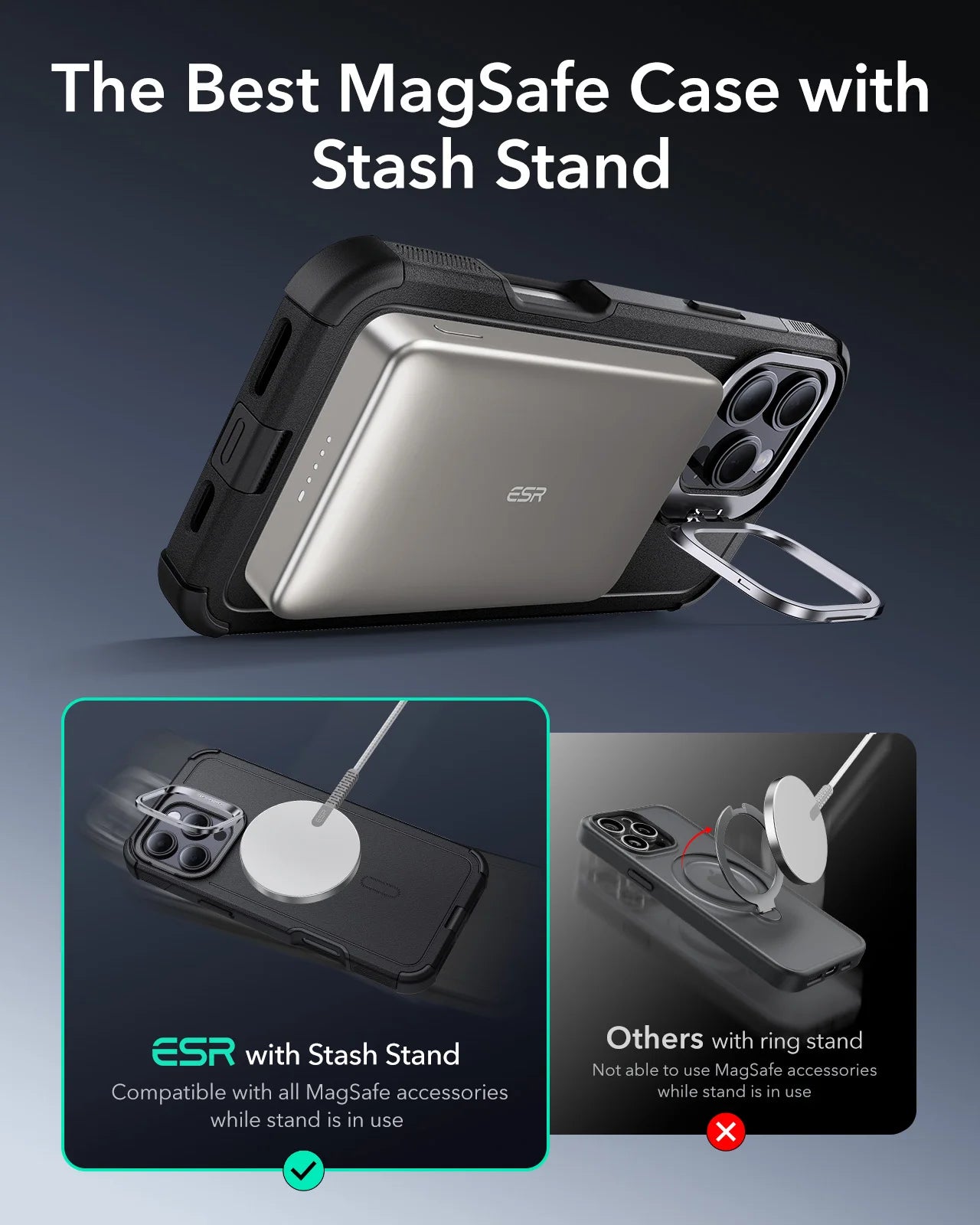 ESR MagSafe iPhone 15/14/13 Protective Case with Military-Grade Durability