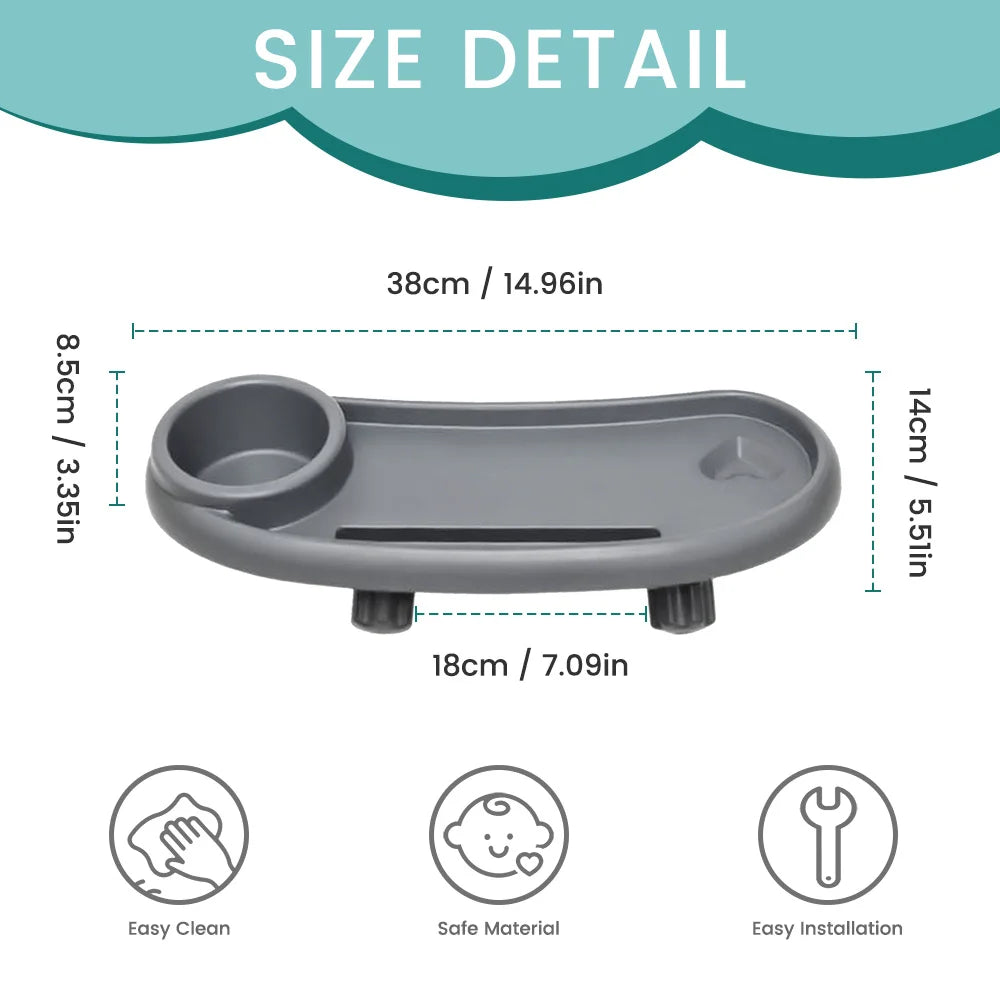 Universal Baby Snack Tray with Cup Holder for Strollers