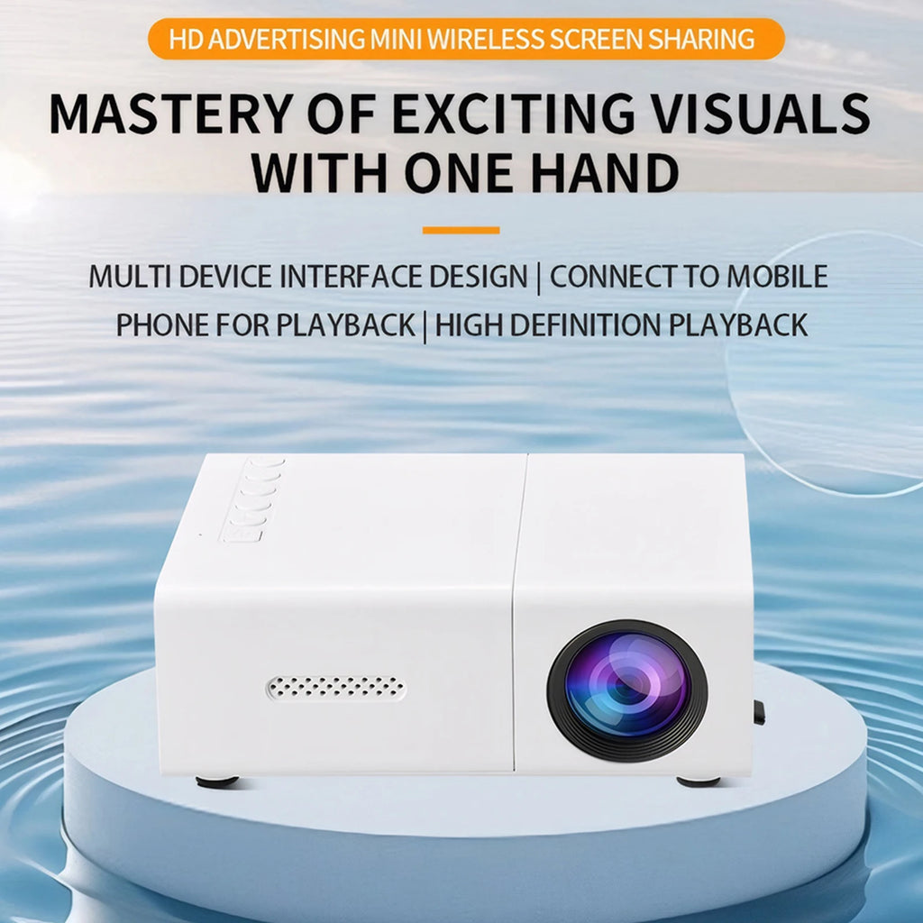 1080P LED Mini Projector - Portable 4K HD Projector with Remote Control