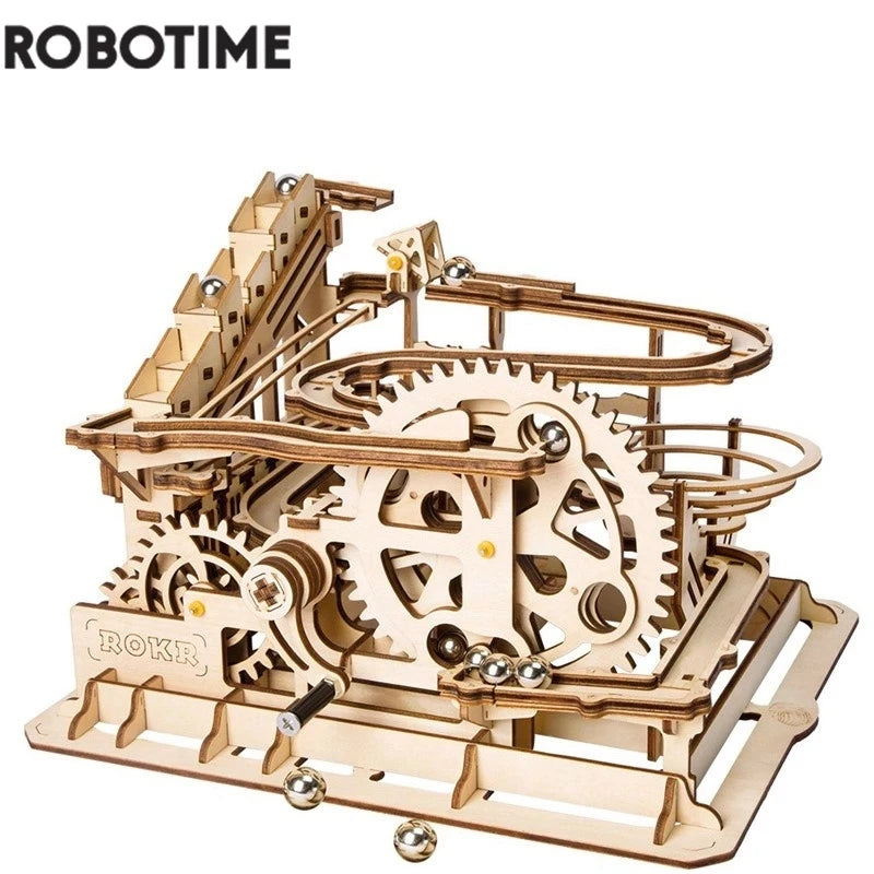 Robotime Marble Run DIY Waterwheel Wooden Model Assembly Kit