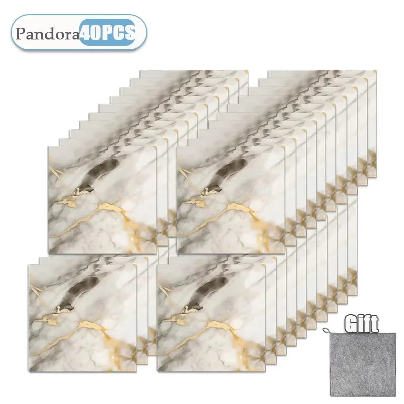 Thickened Self-Adhesive Marble Tile Stickers - Waterproof & Durable