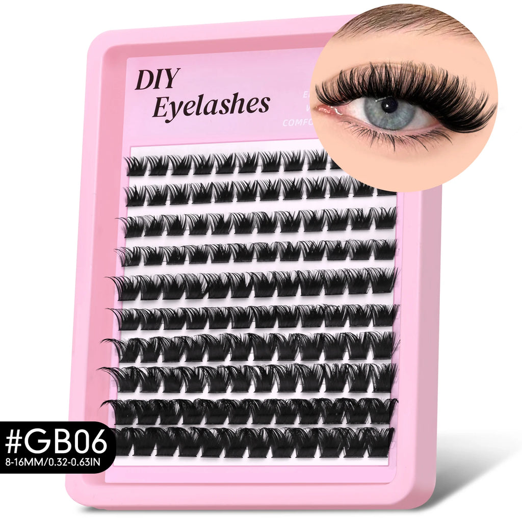 GROINNEYA 510pcs D Curl Fluffy Lashes – 6 Styles, 8-16mm Wispy Extensions