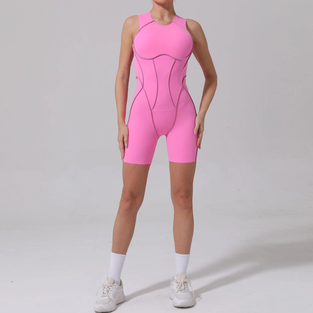 ZEEHOOH Women's Short Sleeve Yoga Jumpsuit - Stylish Activewear
