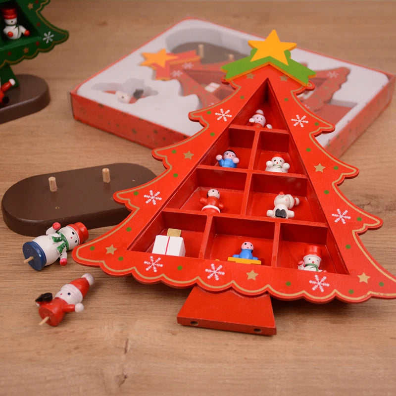 Creative 3D Wooden Christmas Tree Table Decoration - Festive Home Accent