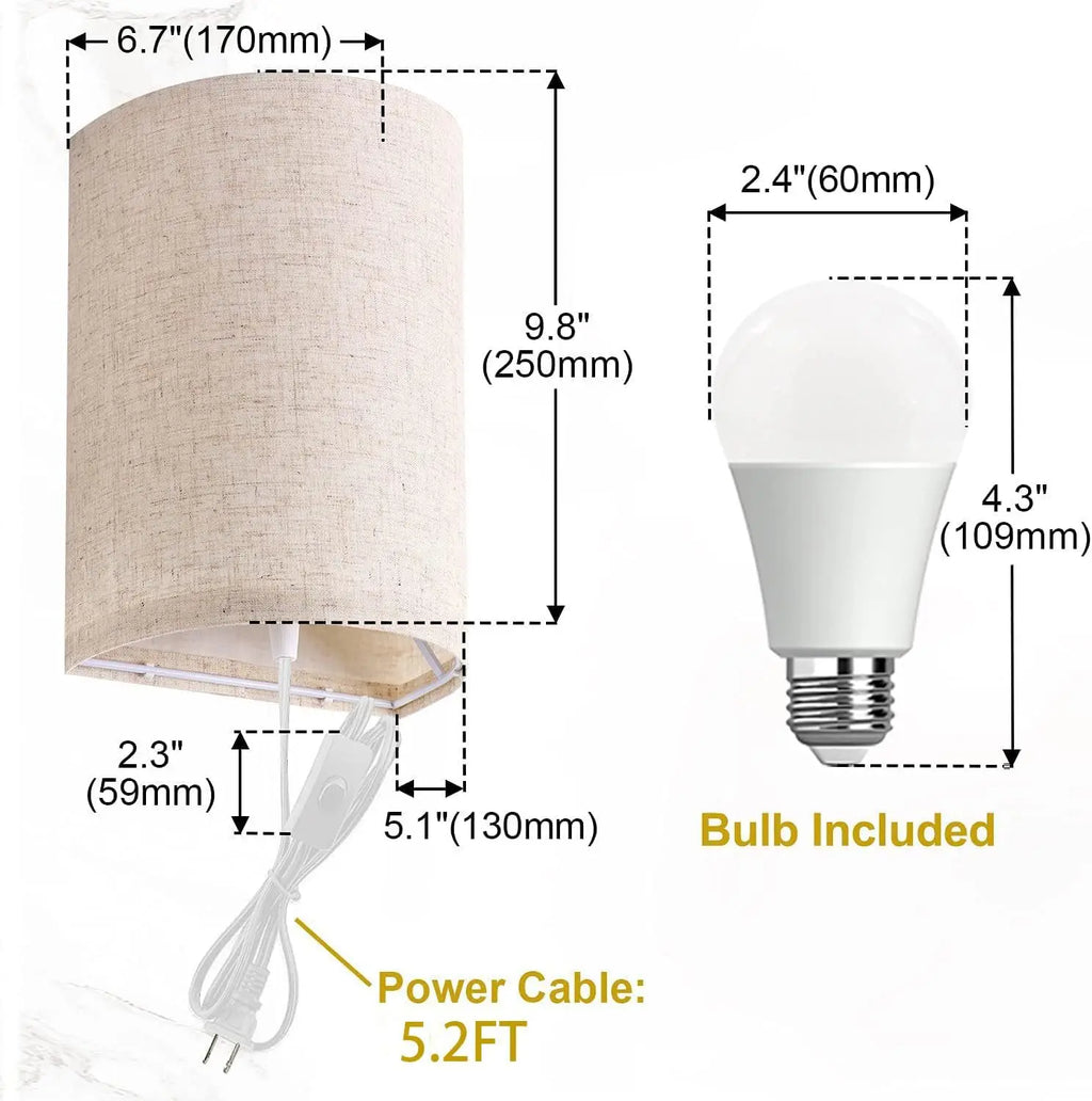 Stylish Plug-In Wall Lamp Set with Adjustable Color Temperature