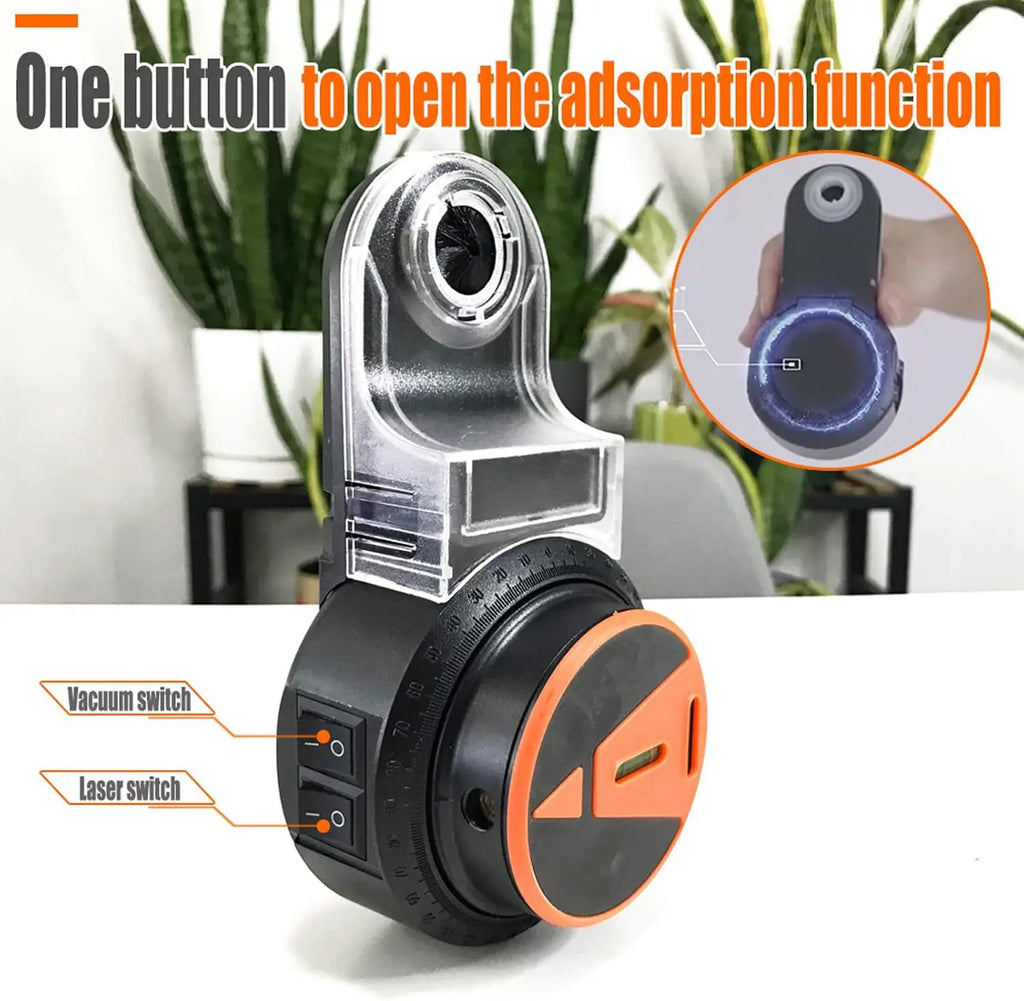 2-in-1 Drill Dust Collector with 360° Laser Level - Home DIY Tool