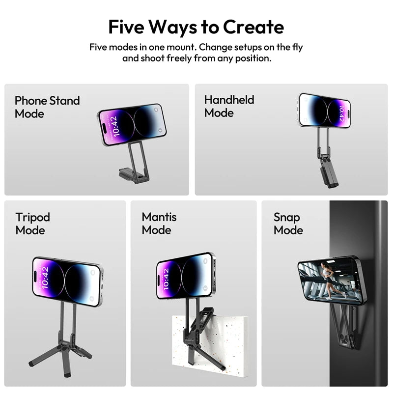 Ulanzi MA38 Magnetic Overhead Tripod for Smartphones - Versatile & Portable