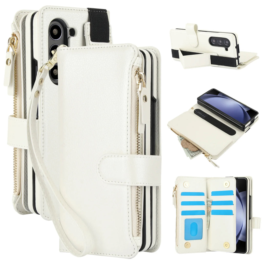 Premium Crossbody Leather Phone Case for Samsung Galaxy Z Fold 3-7