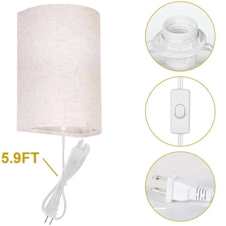 Stylish Plug-In Wall Lamp Set with Adjustable Color Temperature