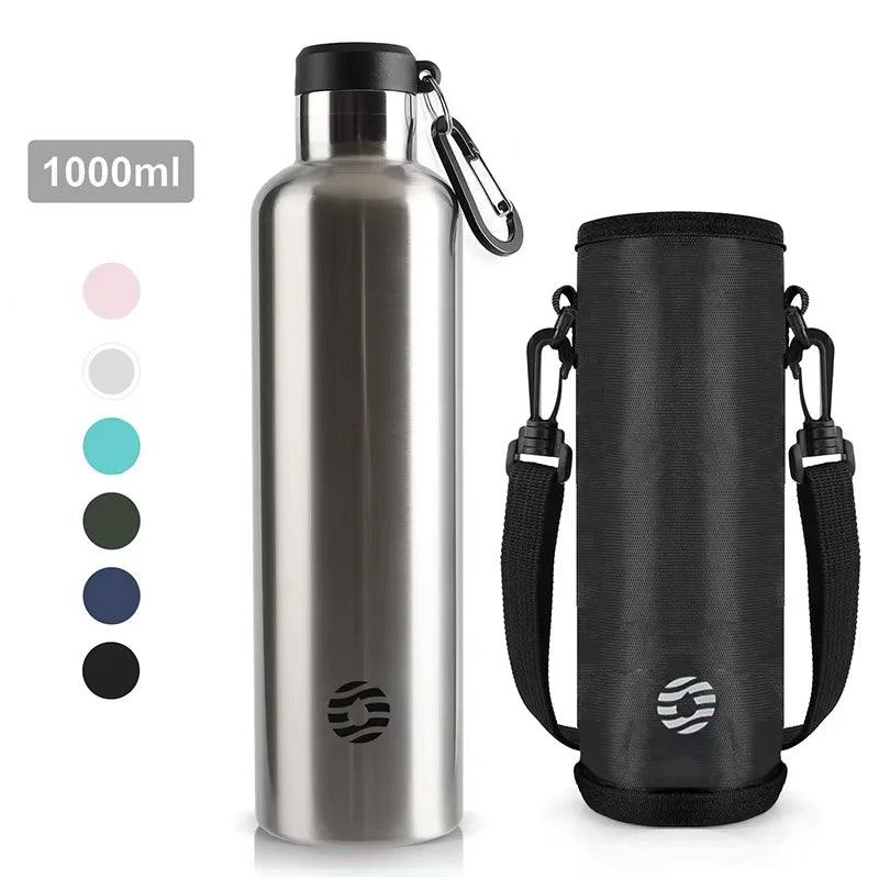 FEIJIAN Vacuum Insulated 1000ml Stainless Steel Bottle - Leak-Proof