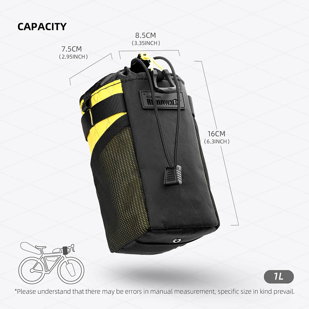 Rhinowalk Waterproof Bicycle Water Bottle Bag - Insulated Handlebar Pouch