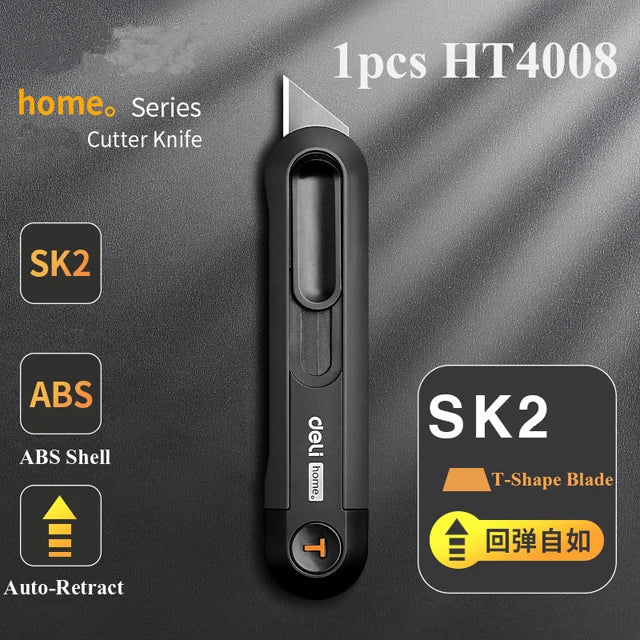 Deli 9mm & 18mm Snap-off Utility Knife with Auto Lock - Precision Cutting