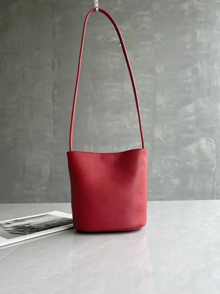 Versatile Women's Bucket Bag | Premium Cowhide Leather Crossbody