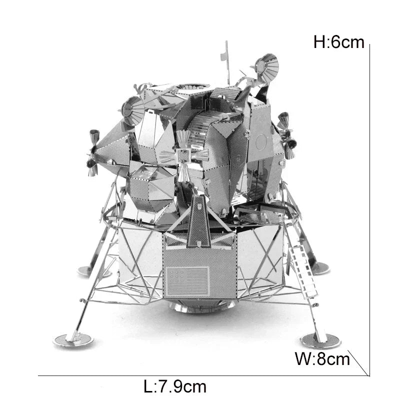 3D Metal Spacecraft Puzzle - Hubble Telescope & Mars Rover Model