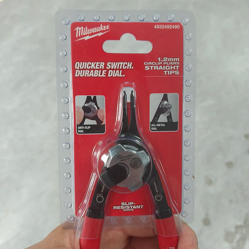 Milwaukee Straight Tip Circlip Pliers with Anti-Slip Grip