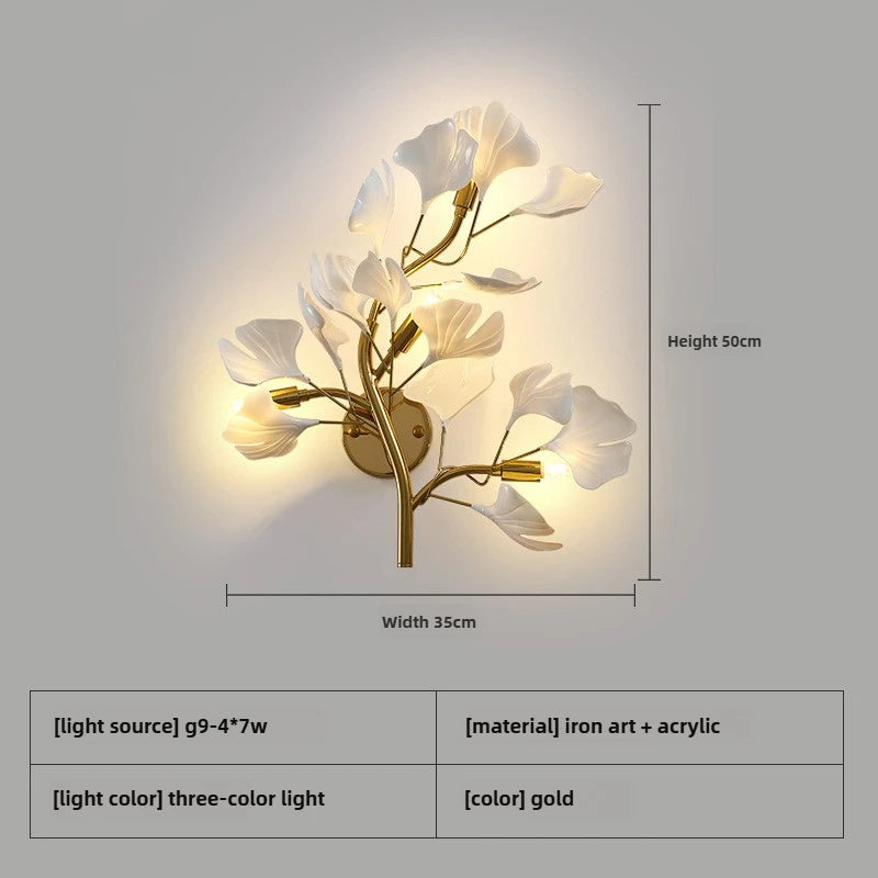 Elegant Ginkgo Leaf LED Wall Lamp for Modern Living Spaces