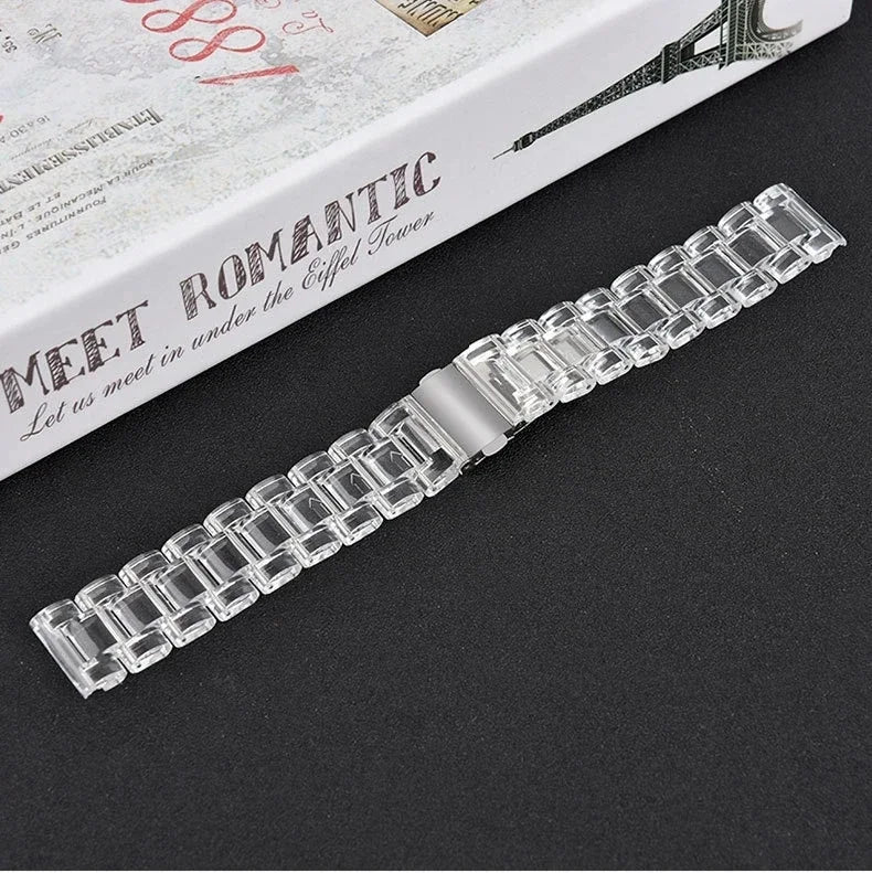 Versatile Transparent Resin Watch Strap for Samsung Galaxy & Xiaomi