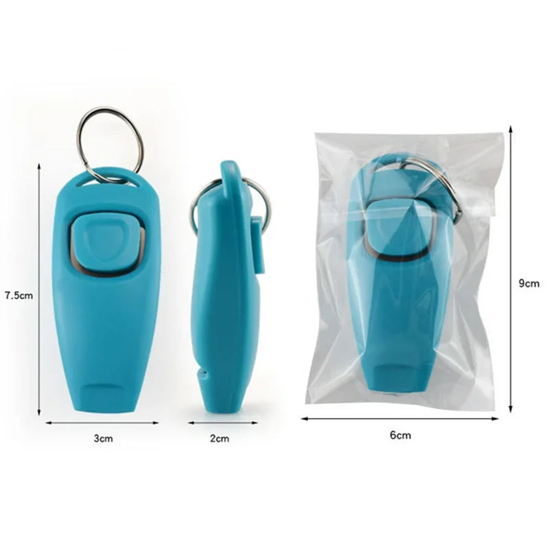 2-in-1 Dog Training Clicker & Whistle Aid Tool with Key Ring