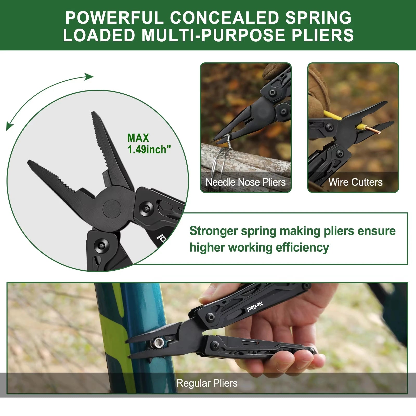 NexTool 11-in-1 Black Knight Multitool for Camping & Survival