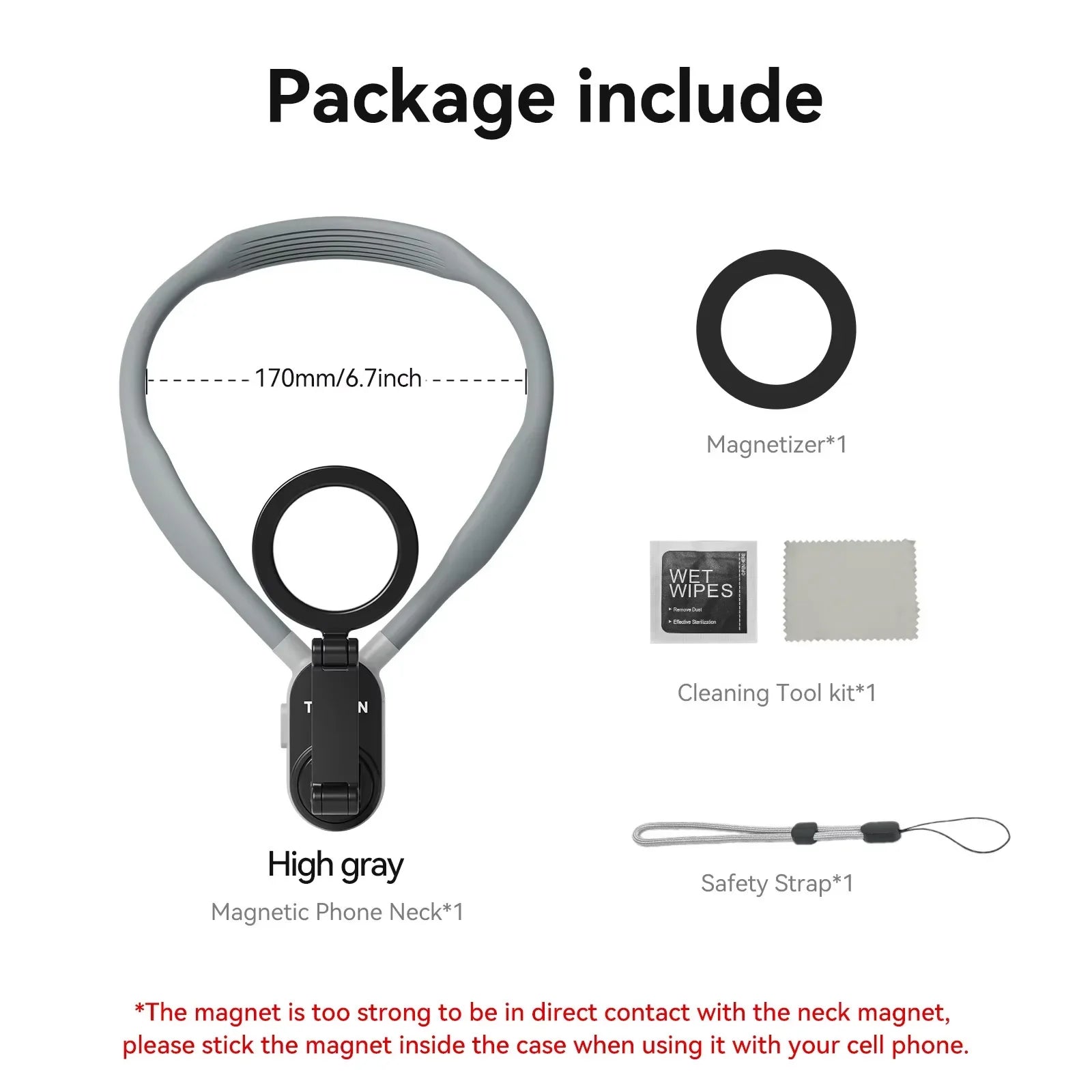 TELESIN Magnetic Neck Mount for Smartphones - Quick Release & Comfort