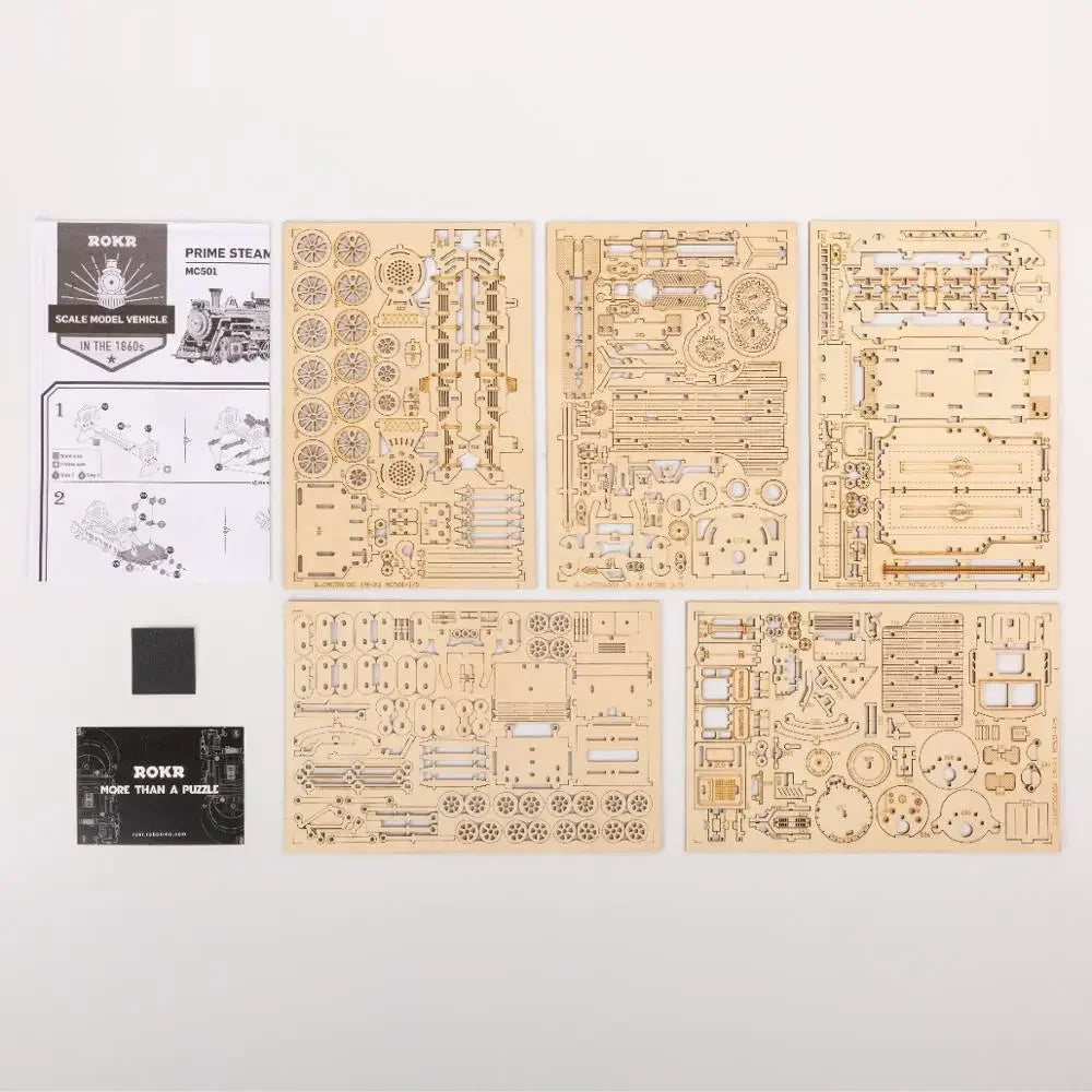 Robotime 3D Wooden Puzzle Kits - Steam Train, Jeep & Truck Models