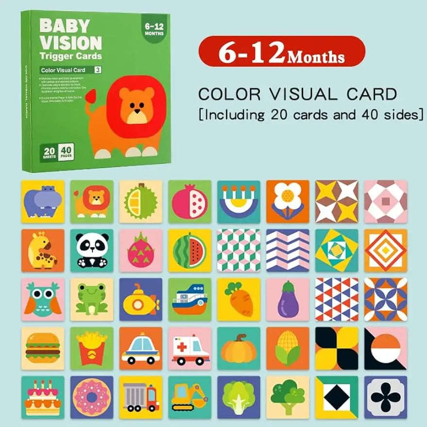 Montessori Baby Vision Cards - High Contrast Flash Cards for 0-12 Months