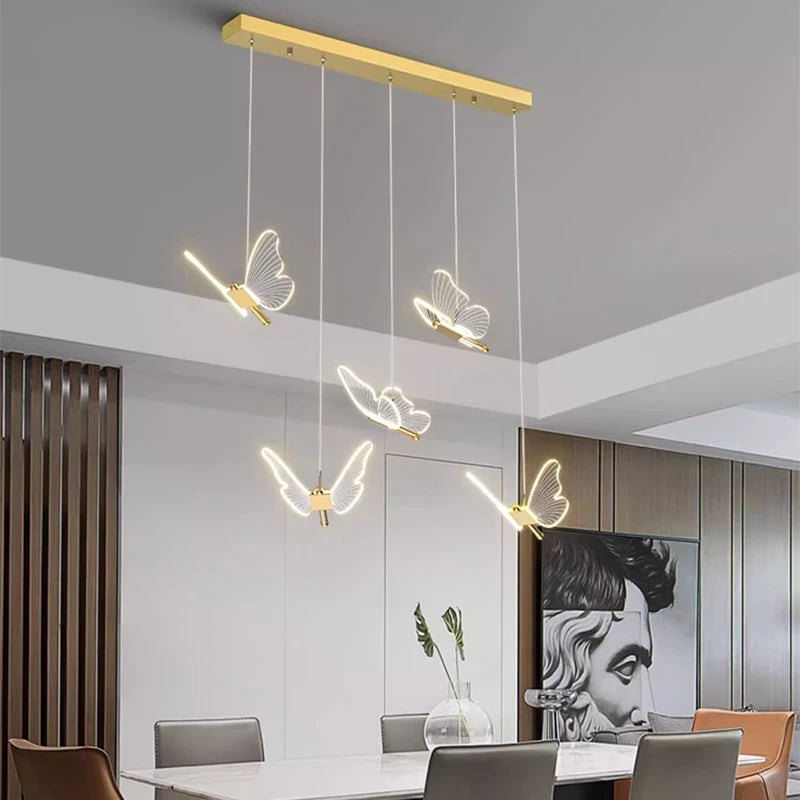 Luxury Modern Acrylic Butterfly Spiral Chandelier - Elegant Home Lighting