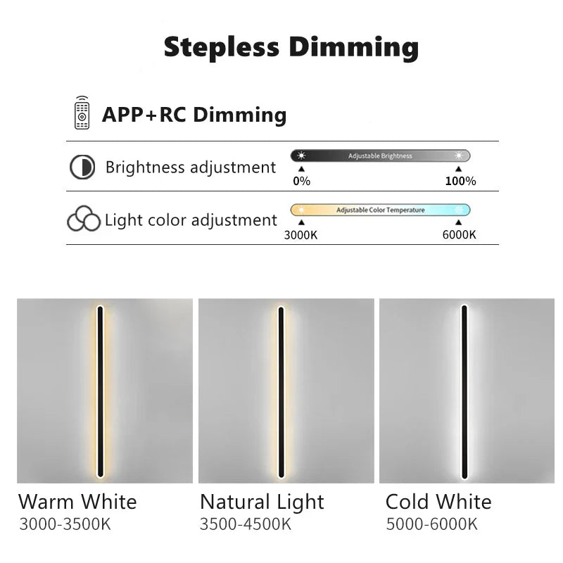 Smart LED Linear Wall Light - Dimmable & App Controlled Sconce