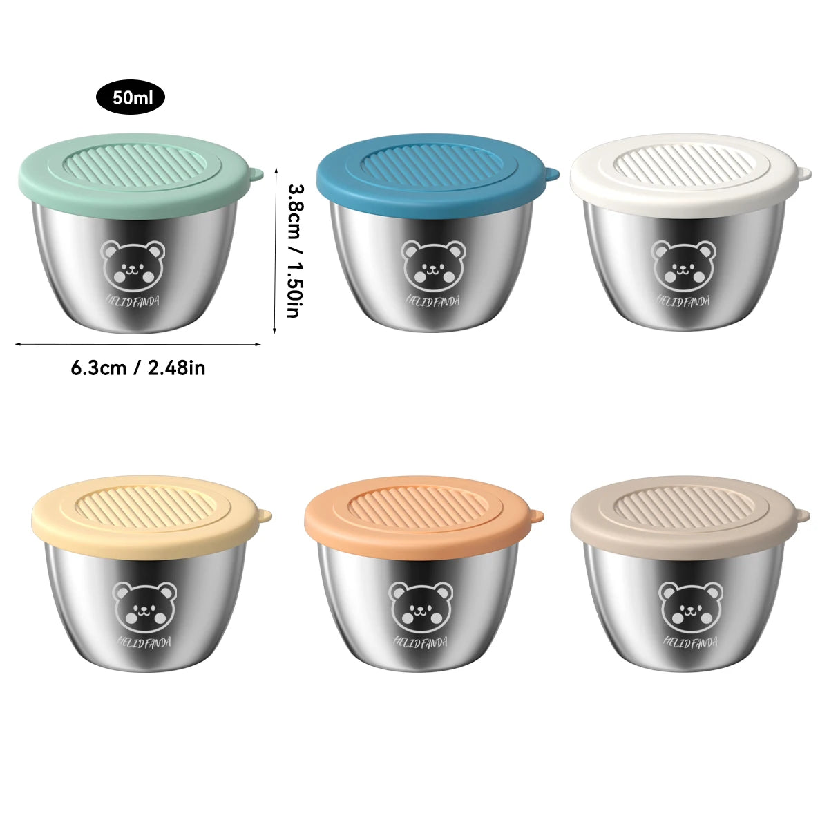 50ML Stainless Steel Leak-proof Sauce Container with Lid