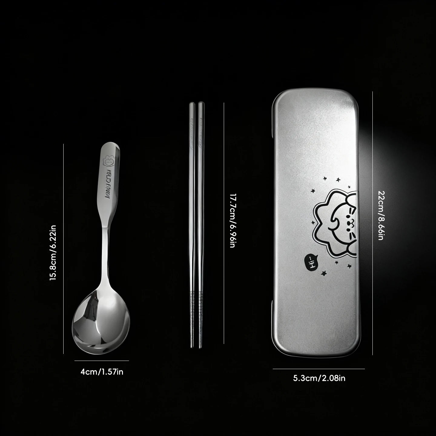 3-Piece Portable Stainless Steel Flatware Set for Kids & Outdoor Dining