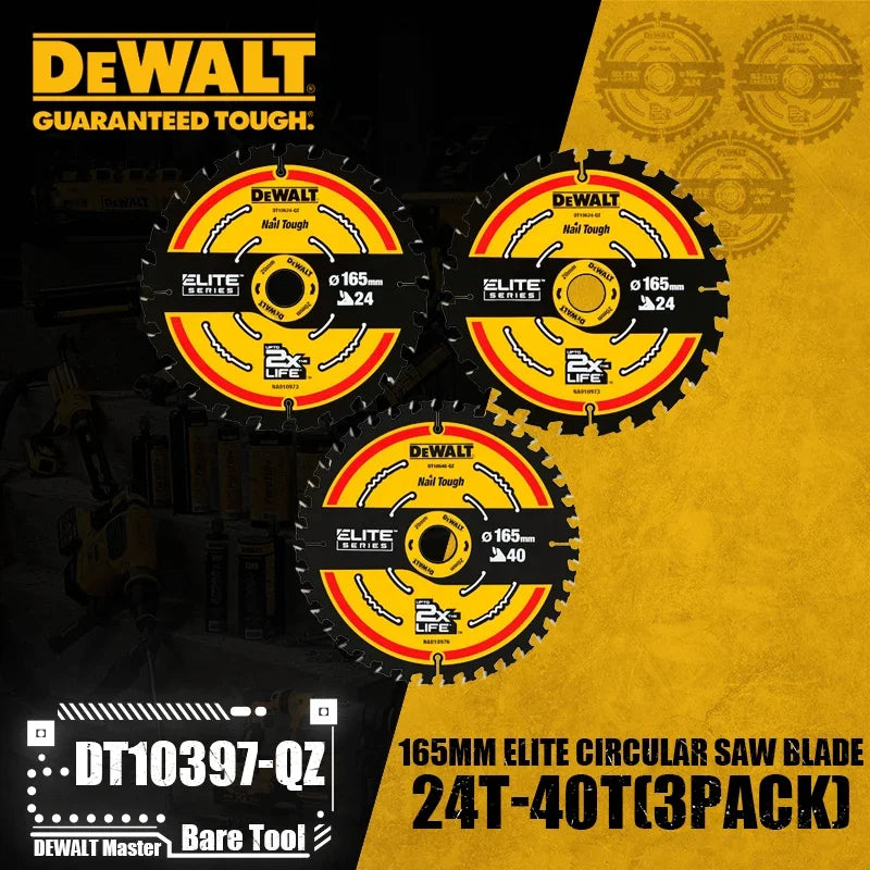 DEWALT Elite Circular Saw Blade - 3 Pack, 165MM, 24T & 40T