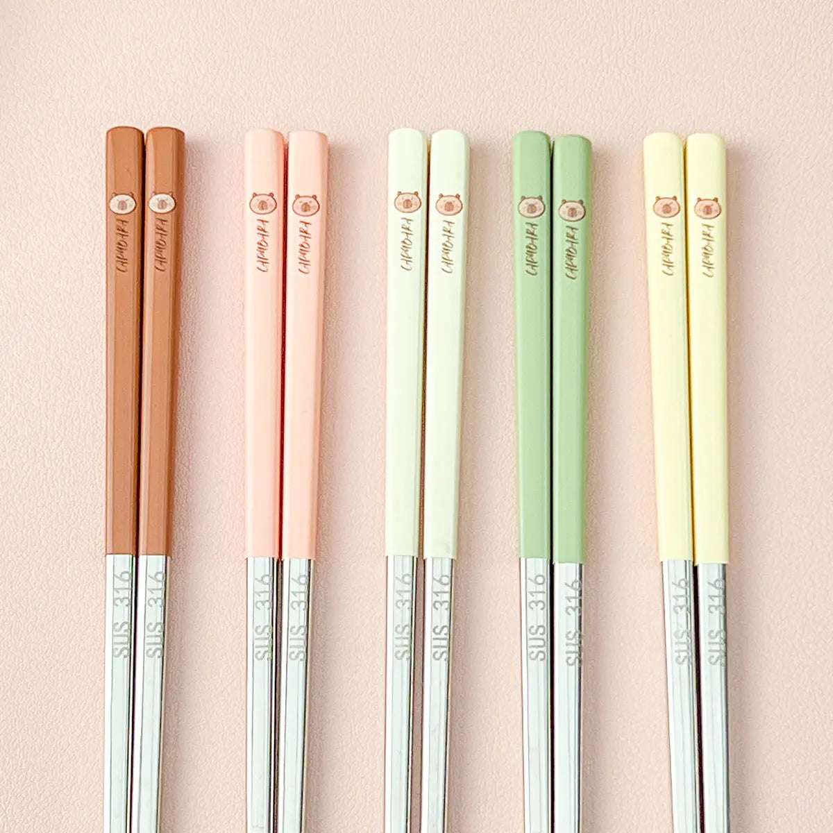 Cute Capybara Stainless Steel Chopsticks - Portable & Non-Slip