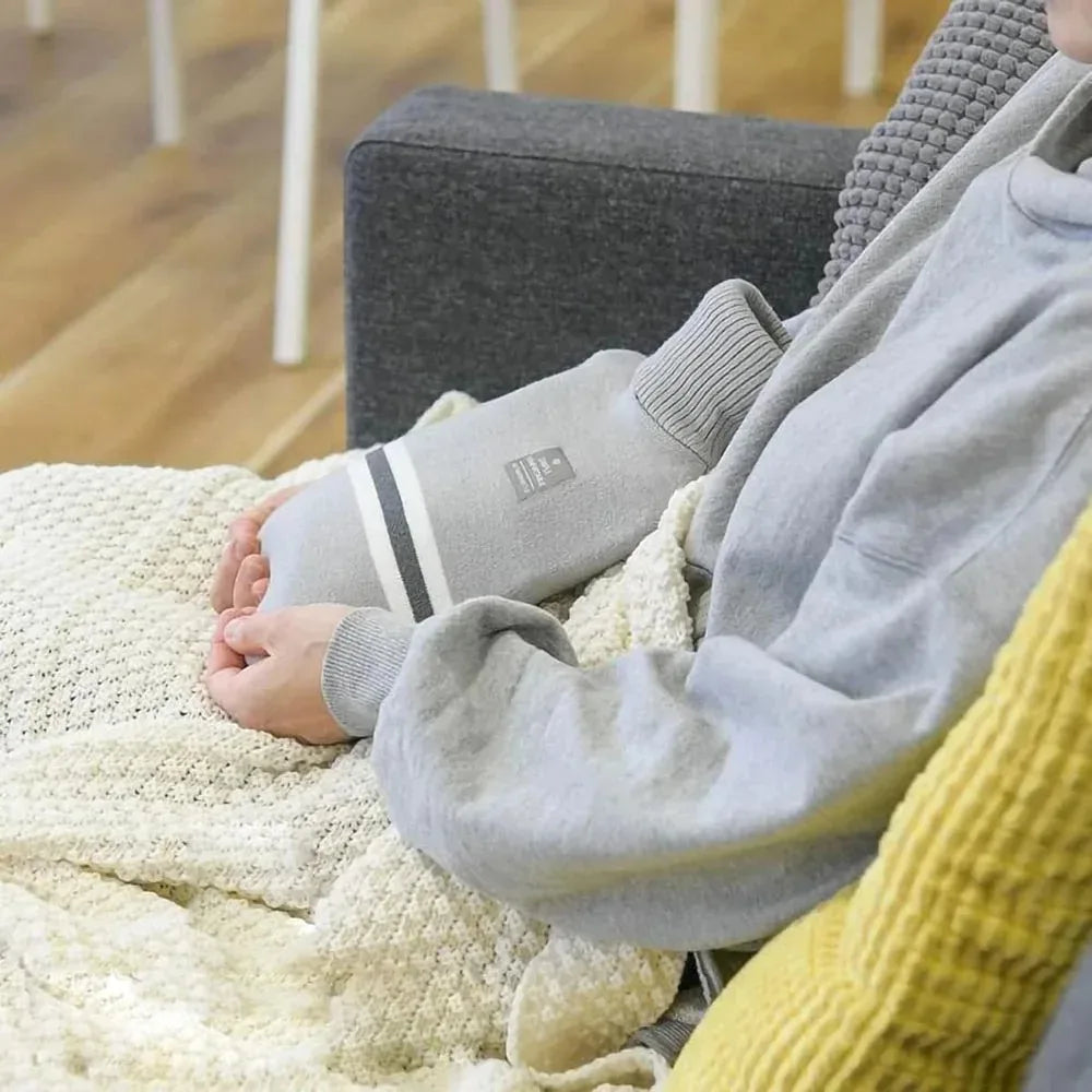 Durable Hot Water Bottle with Knitted Cover for Pain Relief - 1L/2L
