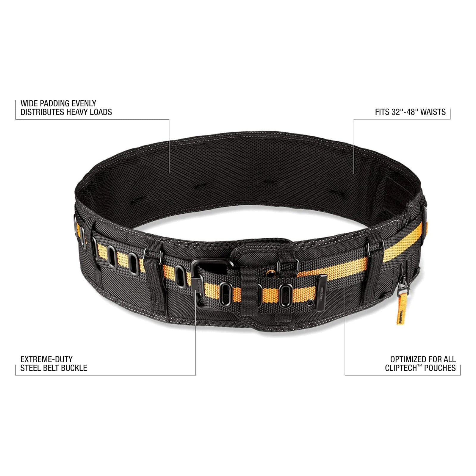 TOUGHBUILT Adjustable Padded Steel Buckle Waist Support Belt