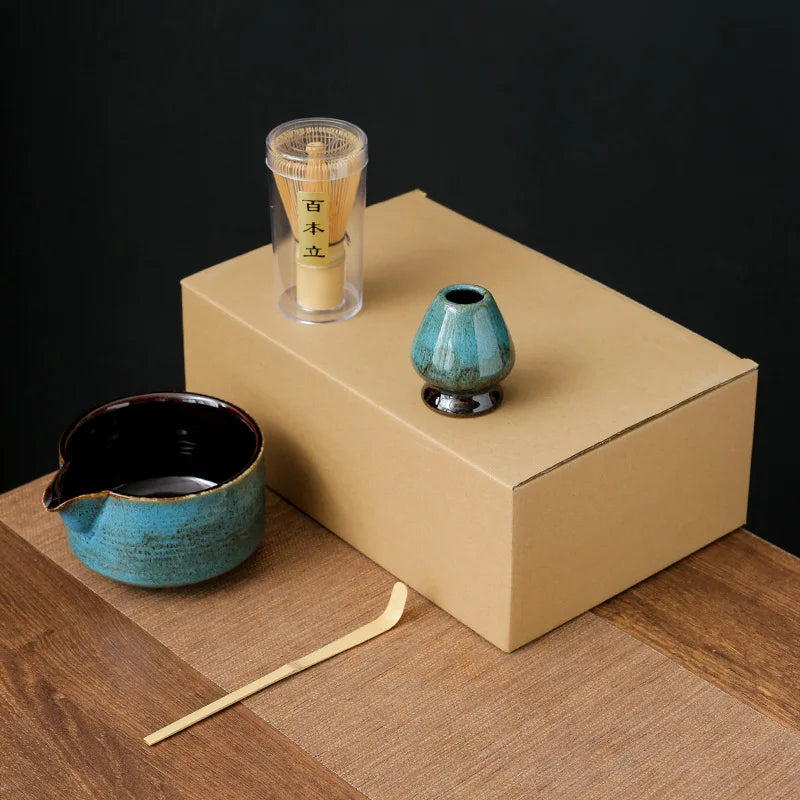 Japanese Matcha Tea Set - 7 or 4 Piece Bamboo Whisk & Bowl