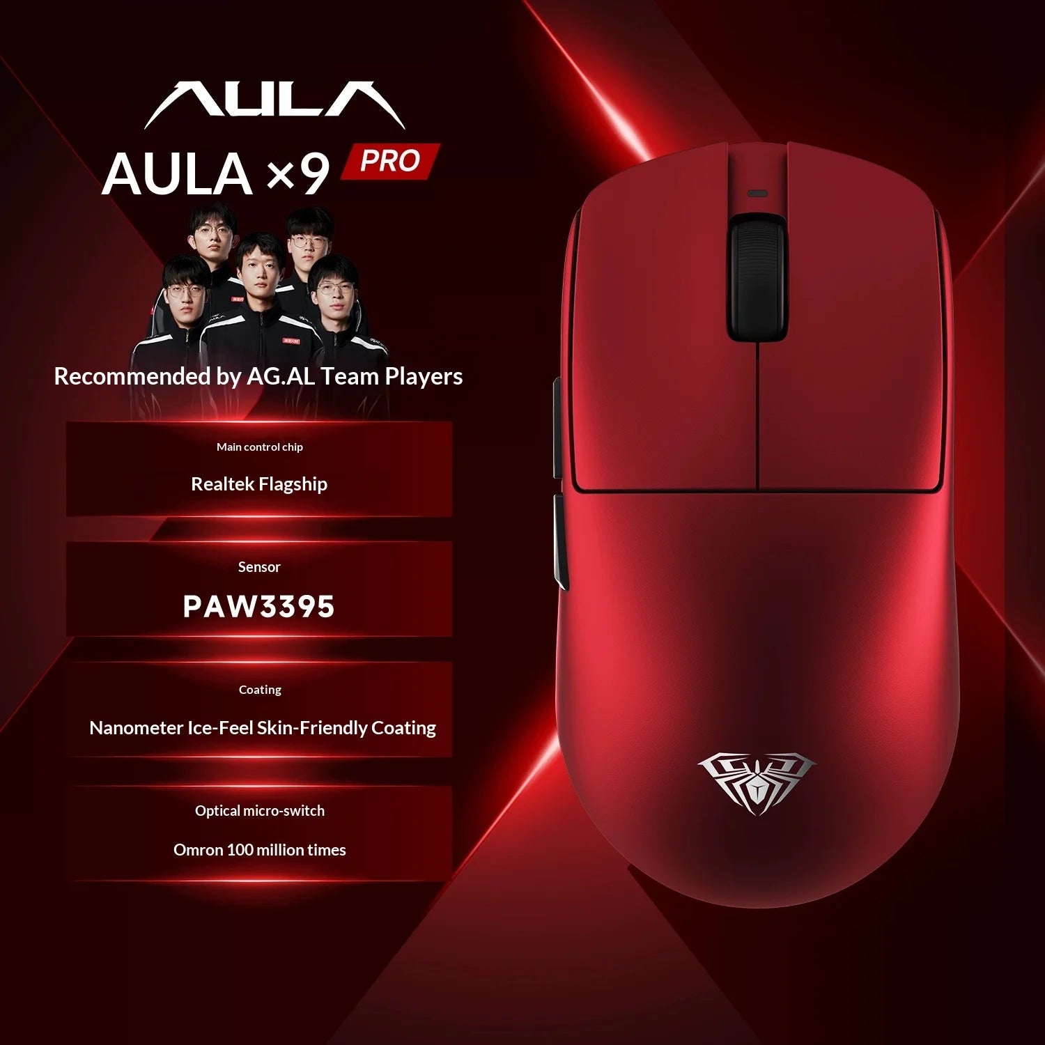AULA X9 Max Wireless Gaming Mouse - Ergonomic & Ultra-Responsive