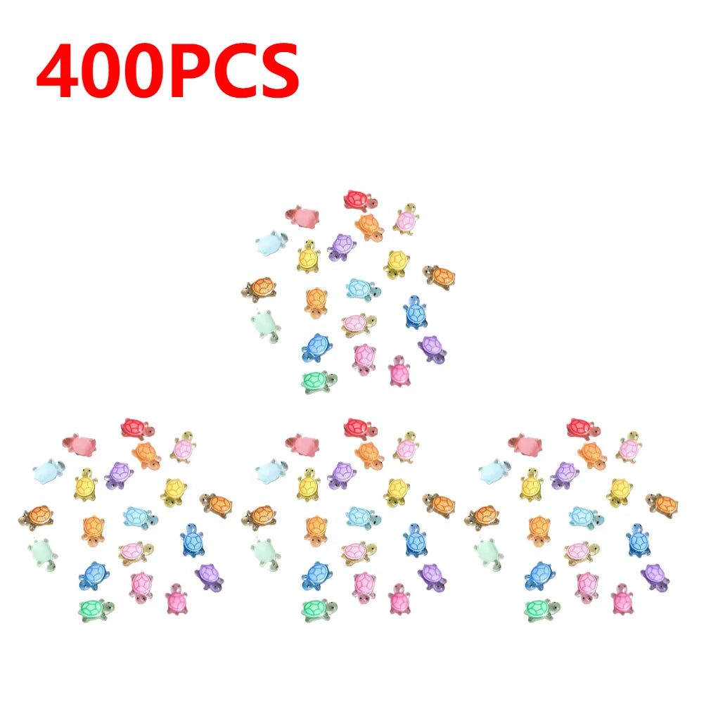 Vibrant Mini Resin Turtles - Glow in the Dark Figurines for Decor