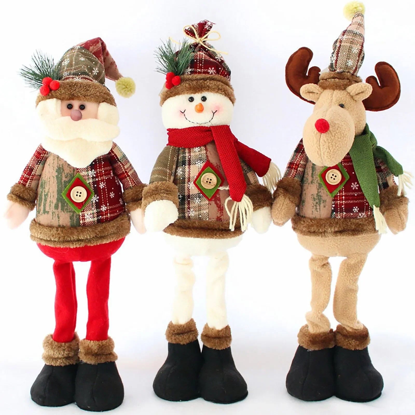 Festive Plush Santa & Snowman Decoration – Perfect Holiday Accent!