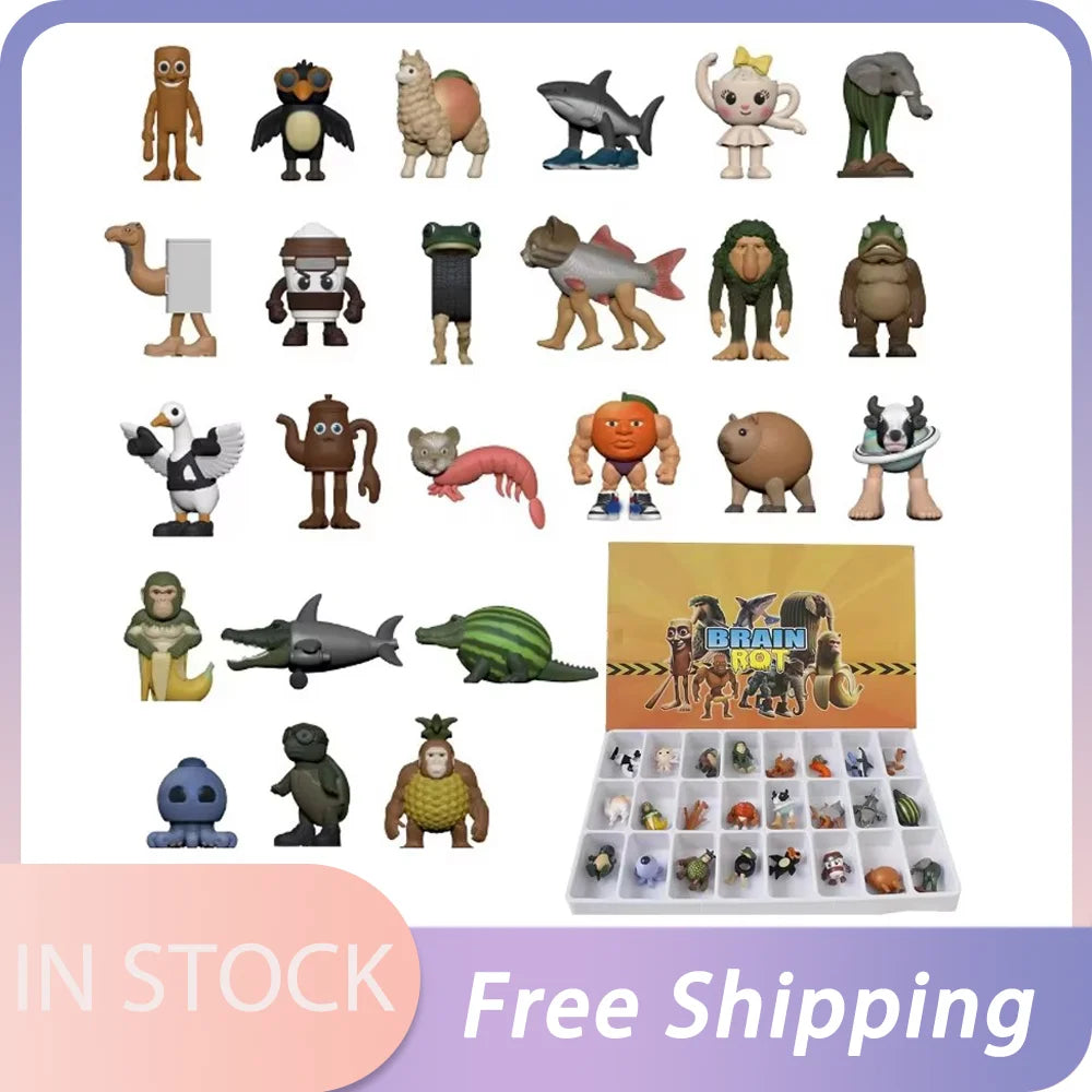24pcs Italian Brainrot Action Figures Gift Set - Vibrant Character Collection