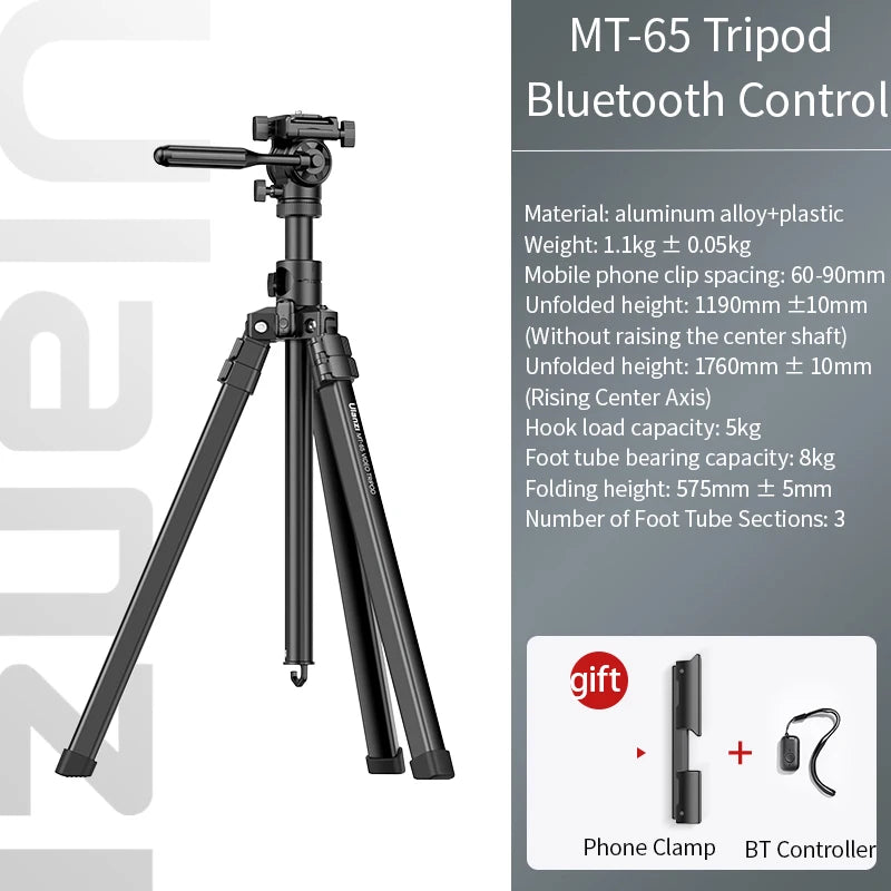 Ulanzi MT-65 Adjustable Aluminum Tripod for Camera & Smartphones