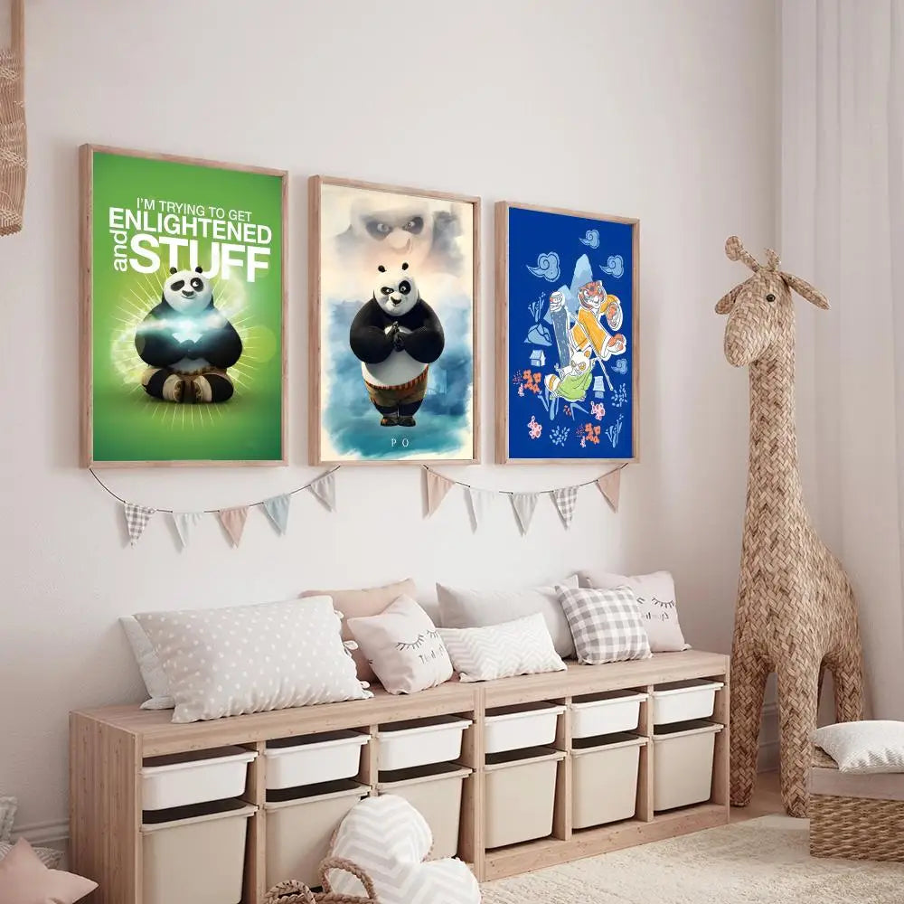 Kung Fu Panda Anime Poster - Waterproof Art for Home & Bar Decor