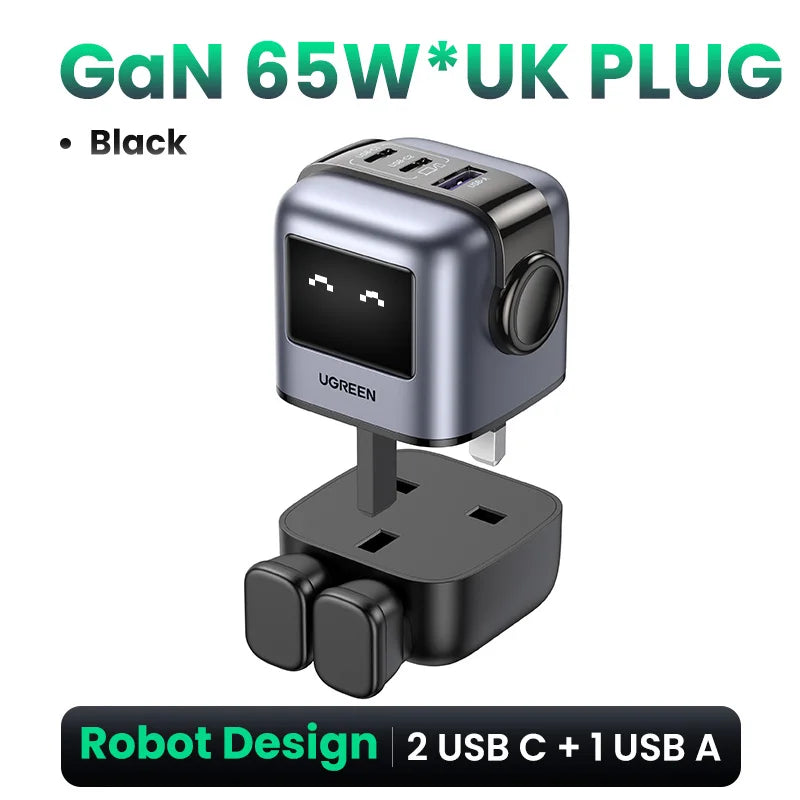 UGREEN 65W GaN Fast Charger - Unique Uno Robot Design