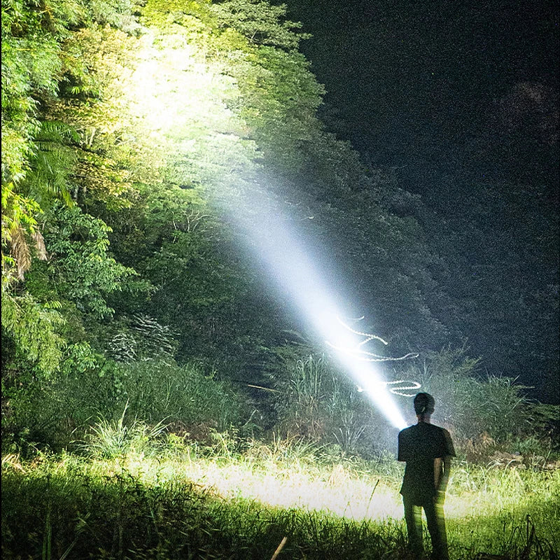 SMILING SHARK Rechargeable LED Flashlight - Waterproof & Zoomable