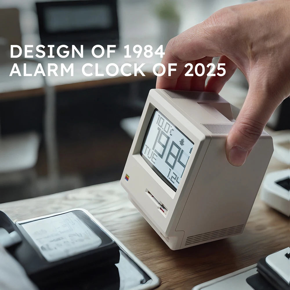 Retro Macintosh Digital Alarm Clock - Stylish Desktop Decor