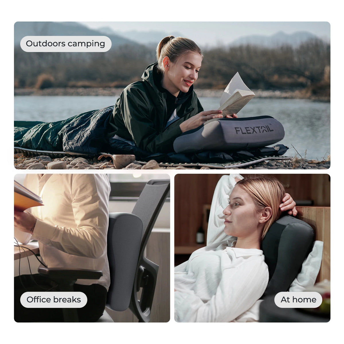 FLEXTAIL Ergonomic Inflatable Camping Pillow - Lightweight & Washable