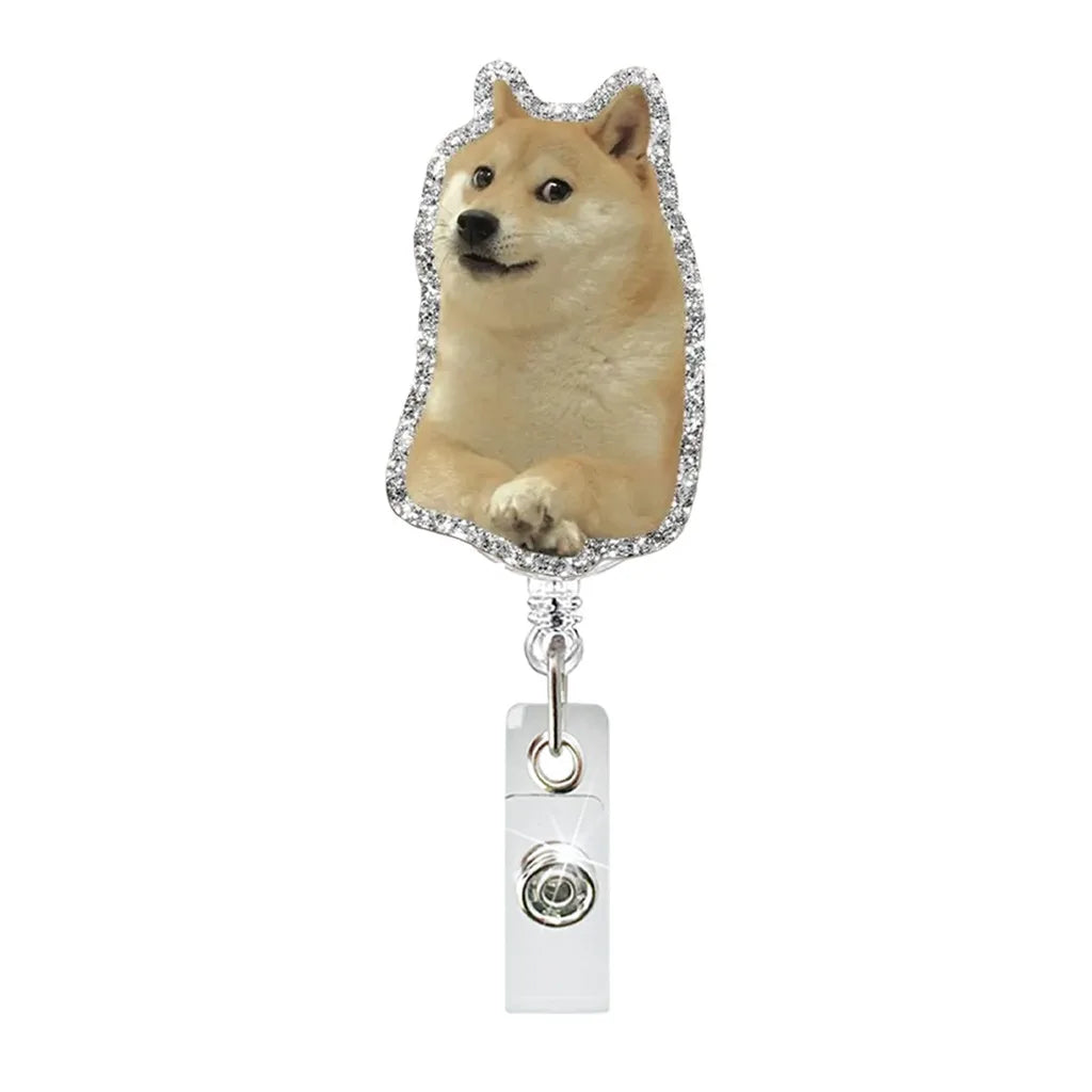 Cute Dog Retractable Badge Holder - Fun & Practical ID Reel